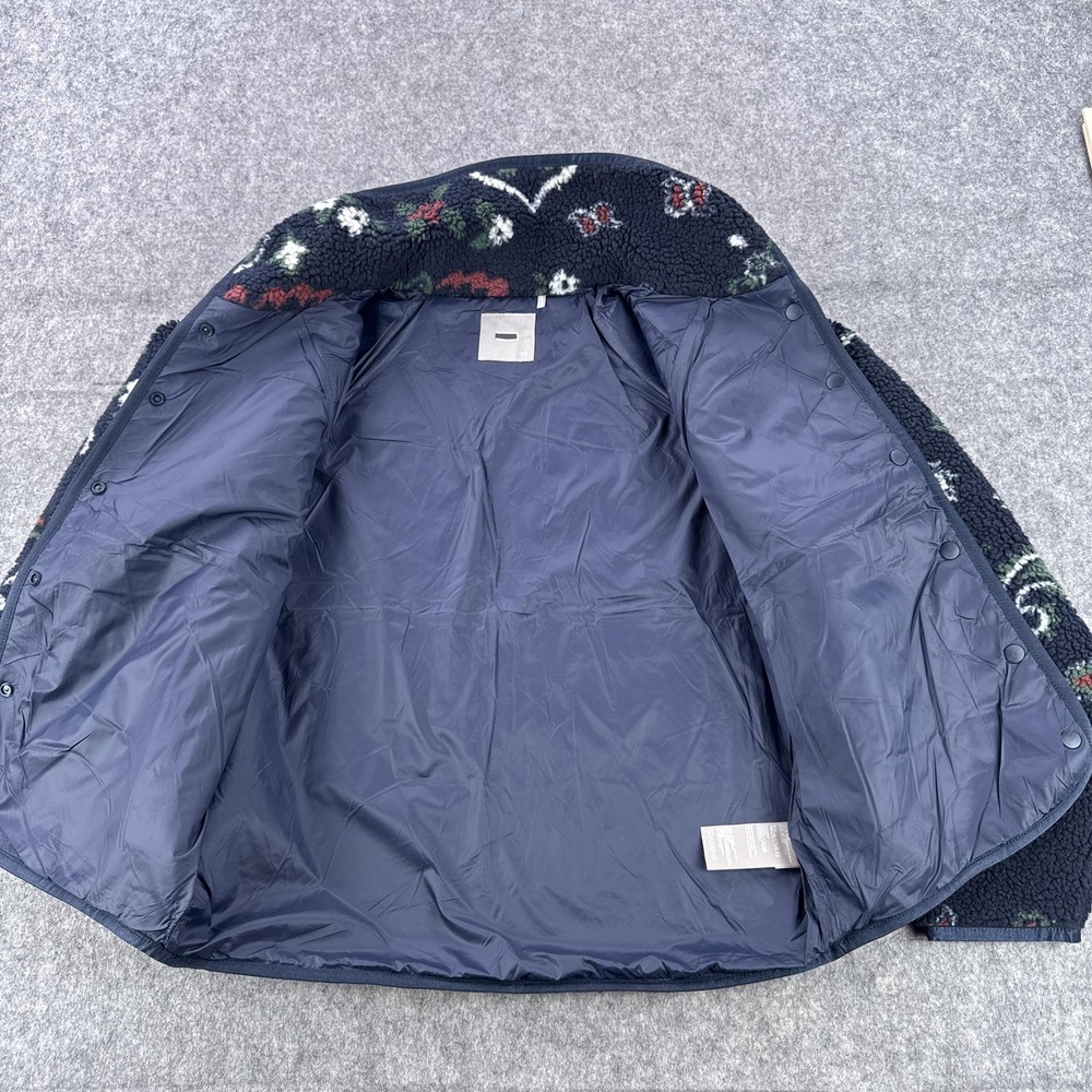 Kith Pinehurst Sherpa Fleece Jacket Mens XS Blue Paisley Snap Bomber - Picture 8 of 10